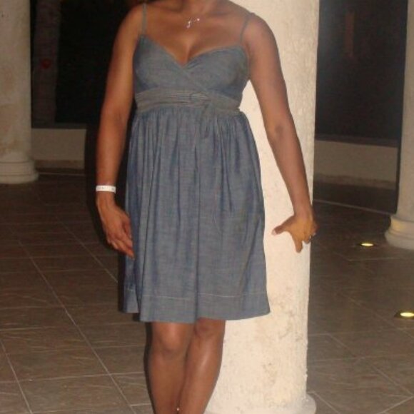 Ann Taylor Loft Chambray Denim wrap dress - Picture 2 of 6